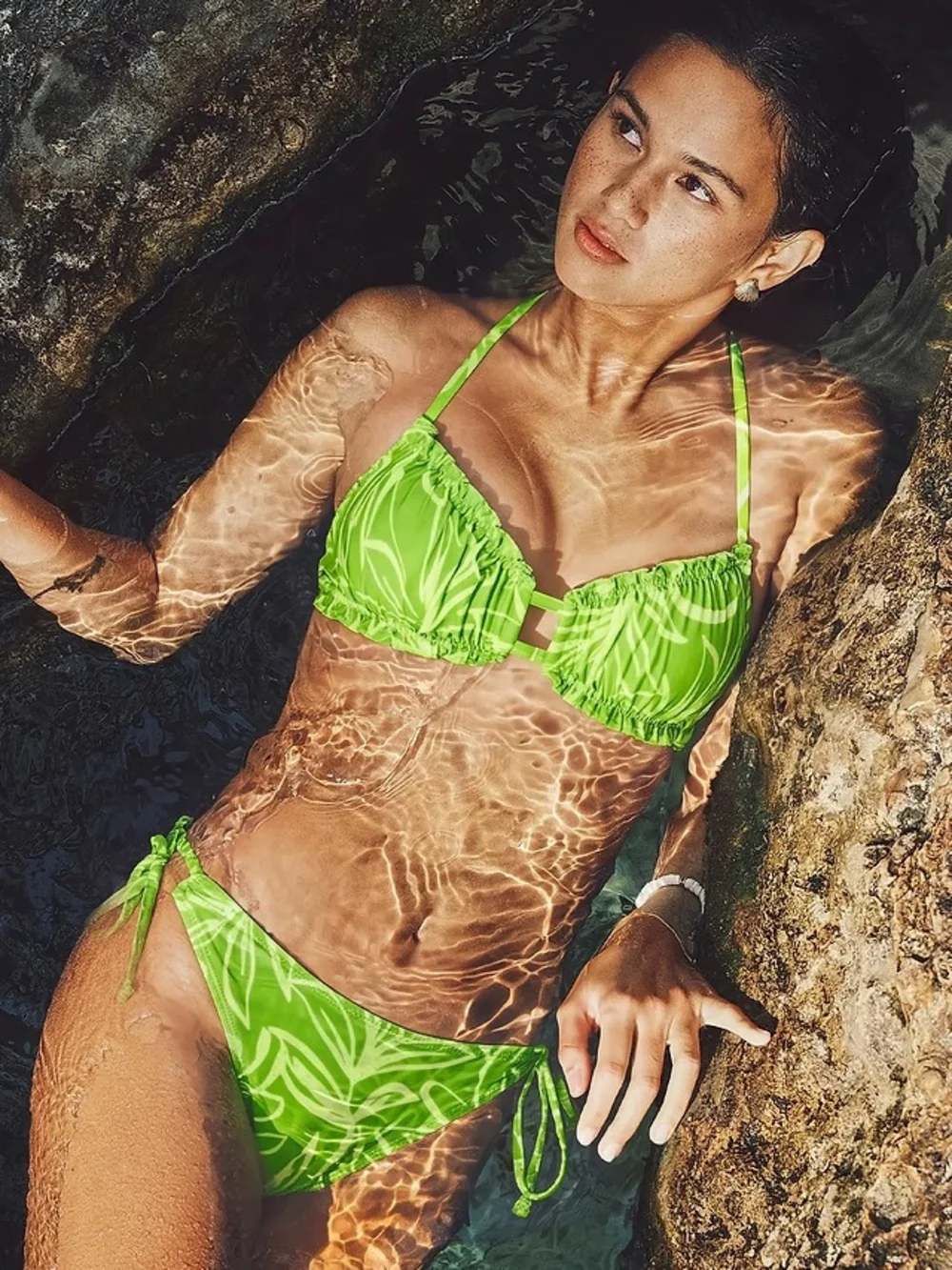 Cupshe Bright Green Tie-Back Bikini Set - Women's Swim
